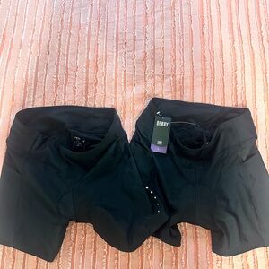 Two pair!! Women's Black Athletic Shorts with Padding for Bicycling
